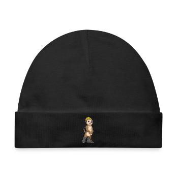 Erdmännchen Bergarbeiter Spitzhacke Bergbau - Baby Premium Organic Mütze - Schwarz - Vorne