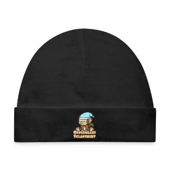 Offizielles Schlafshirt süßes Äffchen - Baby Premium Organic Mütze - Schwarz - Vorne