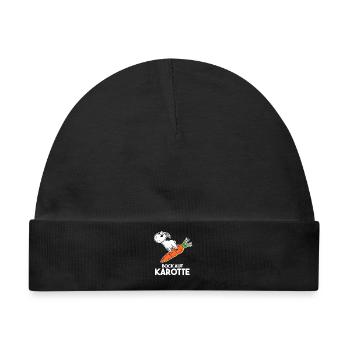 Karotte Ziege Ziegenbock - Baby Premium Organic Mütze - Schwarz - Vorne