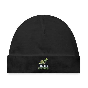 Turtle running team neu - Baby Premium Organic Mütze - Schwarz - Vorne