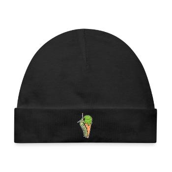 Raupe Waffeleis - Baby Premium Organic Mütze - Schwarz - Vorne