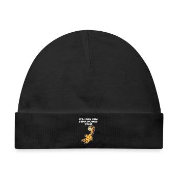 Teamleiter Giraffe - Baby Premium Organic Mütze - Schwarz - Vorne