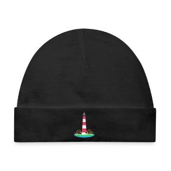 Leuchtturm Westerheversand, ohne Text, Nordsee - Baby Premium Organic Mütze - Schwarz - Vorne