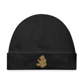 Bär Poker Pokerkarten - Baby Premium Organic Mütze - Schwarz - Vorne