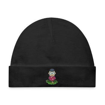 Hund Poker Pokerkarten - Baby Premium Organic Mütze - Schwarz - Vorne