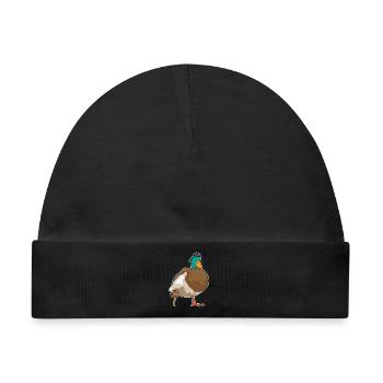 Ente Pirat Holzbein - Baby Premium Organic Mütze - Schwarz - Vorne