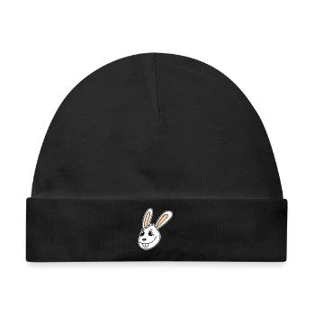 Hase Kopf Tierkopf - Baby Premium Organic Mütze - Schwarz - Vorne
