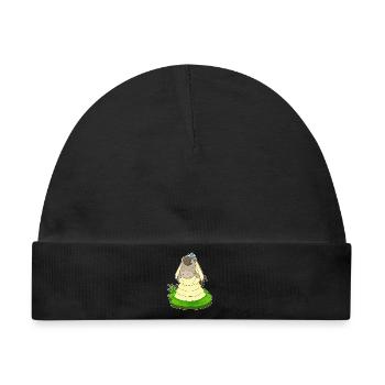 Pferd Braut Schleier Hochzeit - Baby Premium Organic Mütze - Schwarz - Vorne