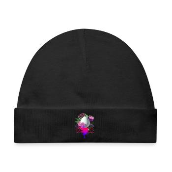 Osterei Blumen Kunst Retro Wave - Baby Premium Organic Mütze - Schwarz - Vorne