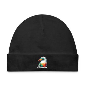 Dänemark Urlaub coole bunte Möwe mit Sonnenbrille - Baby Premium Organic Mütze - Schwarz - Vorne