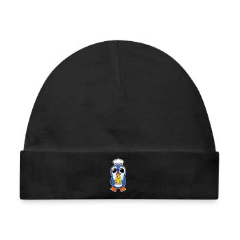 Gourmet Pinguin Pizza - Baby Premium Organic Mütze - Schwarz - Vorne
