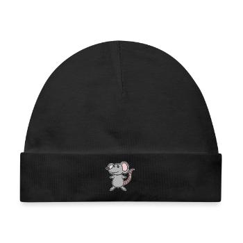 Maus Cartoon - Baby Premium Organic Mütze - Schwarz - Vorne