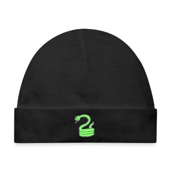Schlange - Grüne Schlange - Baby Premium Organic Mütze - Schwarz - Vorne