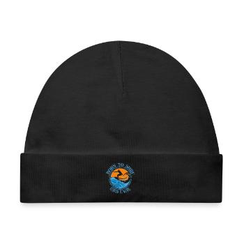 Born to surf forced to work - Surfing Lover Tee - Baby Premium Organic Mütze - Schwarz - Vorne