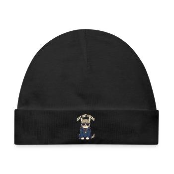 Got Swag Katze mit Sonnenbrille - Baby Premium Organic Mütze - Schwarz - Vorne