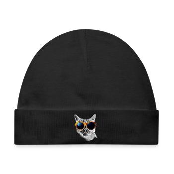 Coole Katzen-Vibes - Baby Premium Organic Mütze - Schwarz - Vorne
