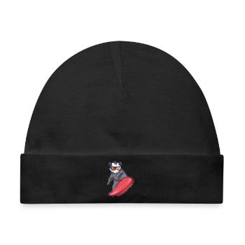 Beutelratte Snowboarder Snowboard - Baby Premium Organic Mütze - Schwarz - Vorne