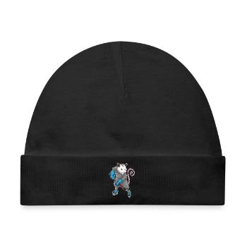 Beutelratte Eishockey Eishockeyschläger - Baby Premium Organic Mütze - Schwarz - Vorne