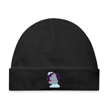 Nilpferd Poker Pokerkarten - Baby Premium Organic Mütze - Schwarz - Vorne