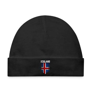 Flagge von Island, Isländischer Stolz - Baby Premium Organic Mütze - Schwarz - Vorne