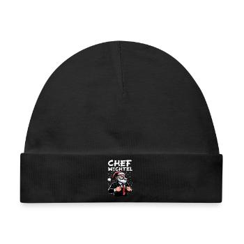 Chef Wichtel stylischer Weihnachts Gnome - Baby Premium Organic Mütze - Schwarz - Vorne