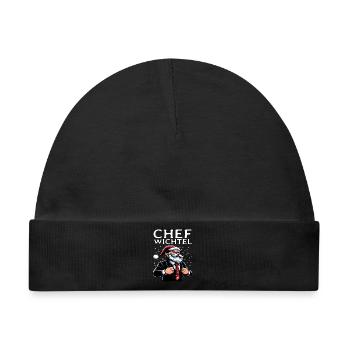 Chef Wichtel Weihnachts Gnom - Baby Premium Organic Mütze - Schwarz - Vorne