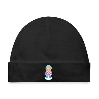 Ded Moroz Snegurotschka russischer Weihnachtsmann - Baby Premium Organic Mütze - Schwarz - Vorne