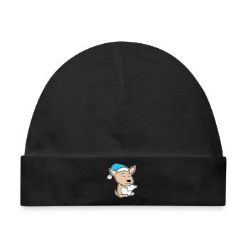 Chihuahua Schlafen Müdigkeit Hund Hunderasse - Baby Premium Organic Mütze - Schwarz - Vorne