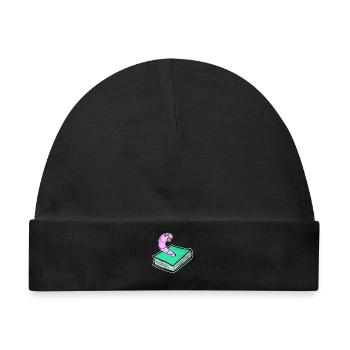 Buch Wurm - Baby Premium Organic Mütze - Schwarz - Vorne