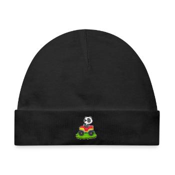 Panda Auto - Baby Premium Organic Mütze - Schwarz - Vorne