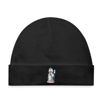 Ded Moroz Snegurotschka russischer Weihnachtsmann - Baby Premium Organic Mütze - Schwarz - Vorne