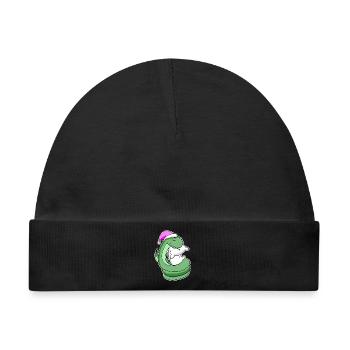 Schlange Müde Ausschlafen Schlafen Mädchen - Baby Premium Organic Mütze - Schwarz - Vorne