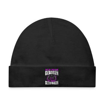 Zum Zocken geboren zur Schule gezwungen Gaming - Baby Premium Organic Mütze - Schwarz - Vorne