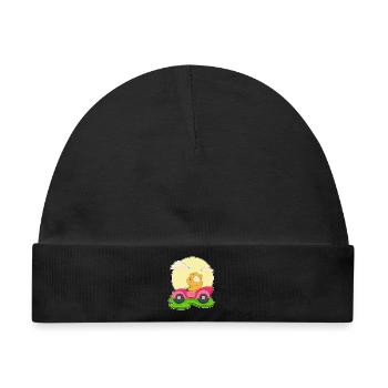 Hamster Auto - Baby Premium Organic Mütze - Schwarz - Vorne