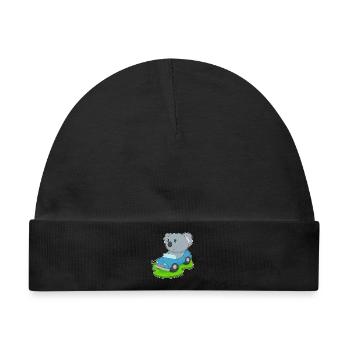 Koala Auto - Baby Premium Organic Mütze - Schwarz - Vorne