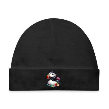 Papageitaucher - Baby Premium Organic Mütze - Schwarz - Vorne