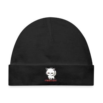 Cuddle Me! – Grumpy Kitty - Baby Premium Organic Mütze - Schwarz - Vorne