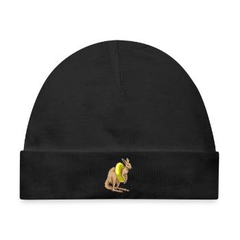 Känguru Schwimmen Schwimmring Sommer - Baby Premium Organic Mütze - Schwarz - Vorne