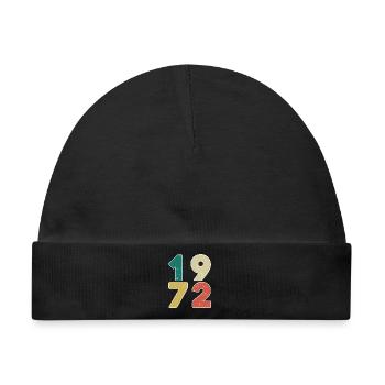 1972 - Jahrgang 1972 - Baujahr 1972 - Baby Premium Organic Mütze - Schwarz - Vorne