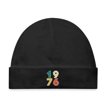 1976 - Jahrgang 1976 - Baujahr 1976 - Baby Premium Organic Mütze - Schwarz - Vorne