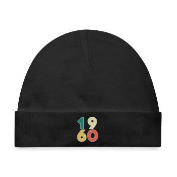 1960 - Jahrgang 1960 - Baujahr 1960 - Baby Premium Organic Mütze - Schwarz - Vorne