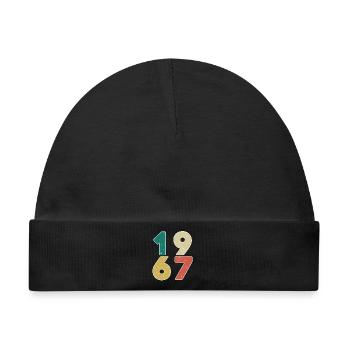 1967 - Jahrgang 1967 - Baujahr 1967 - Baby Premium Organic Mütze - Schwarz - Vorne