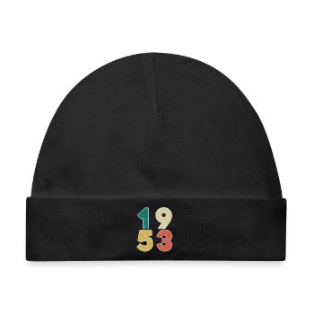 1953 - Jahrgang 1953 - Baujahr 1953 - Baby Premium Organic Mütze - Schwarz - Vorne