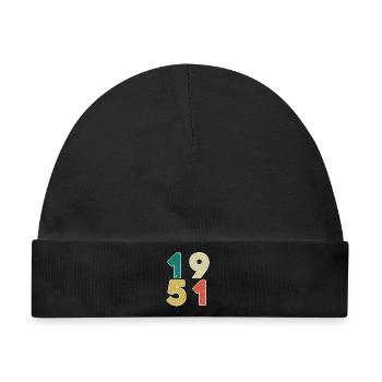 1951 - Jahrgang 1951 - Baujahr 1951 - Baby Premium Organic Mütze - Schwarz - Vorne