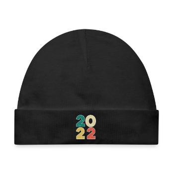 2022 - Jahrgang 2022 - Baujahr 2022 - Baby Premium Organic Mütze - Schwarz - Vorne