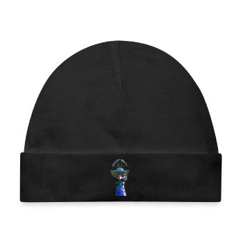 Pfau Blauer Pfau Pfauen Peacock Rad Pfauenrad Pfau - Baby Premium Organic Mütze - Schwarz - Vorne