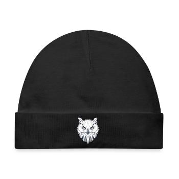 geometrische Schnee-Eule- Polygonen Motiv - Baby Premium Organic Mütze - Schwarz - Vorne