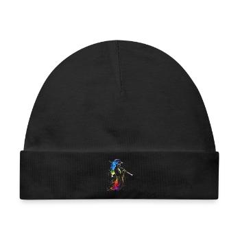 Flötenspielerin Retrowave - Baby Premium Organic Mütze - Schwarz - Vorne