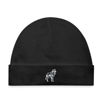 Wolf design Wolfsliebhaber Majestätischer Wolf - Baby Premium Organic Mütze - Schwarz - Vorne