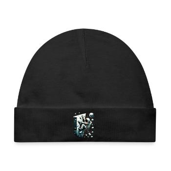 Bouldern Astronaut Raumfahrer Geschenk - Baby Premium Organic Mütze - Schwarz - Vorne
